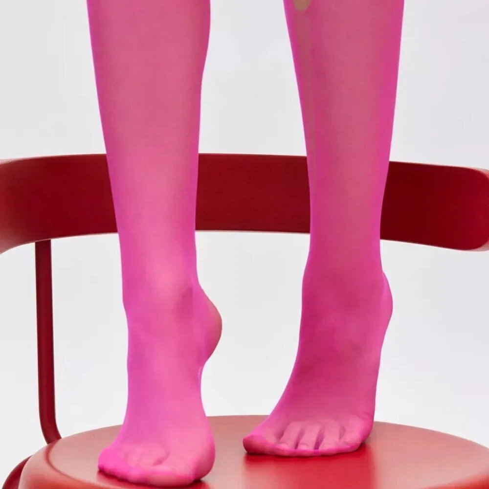 NWT Urban Outfitters Distressed Pink Ripped Tights
